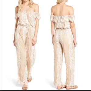 Nwt 4SI3NNA cream white lace jumpsuit 2489 Size Small